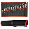Adjustable Gear Ratchet Wrench Set with Canvas Hanging Bag