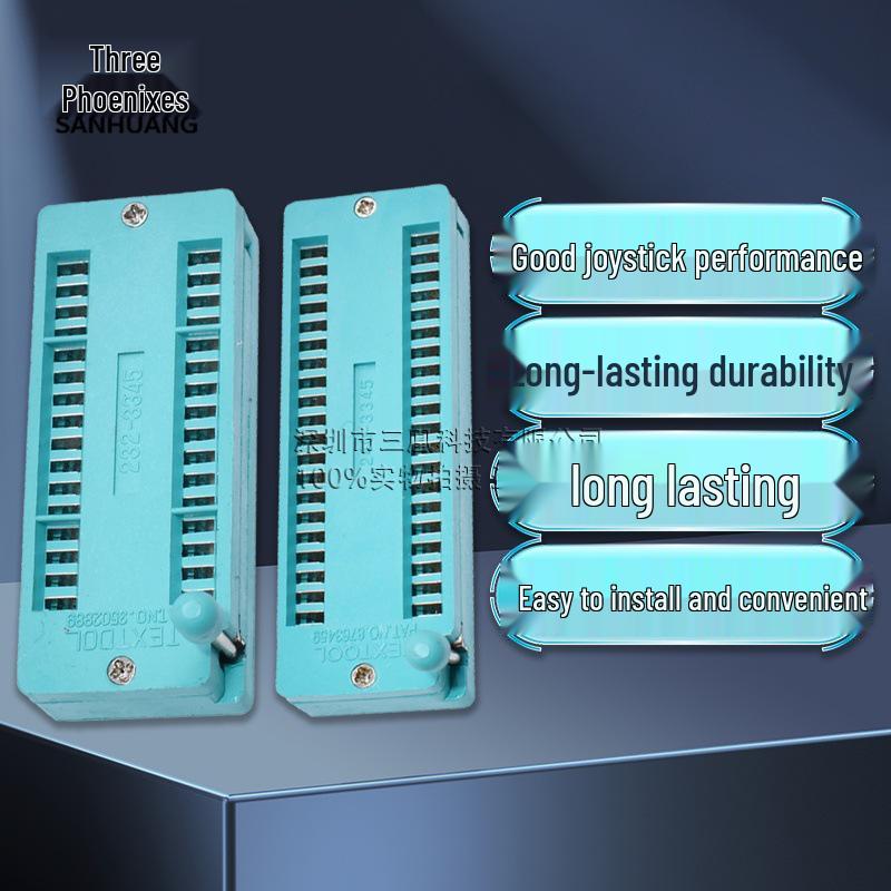 Adjustable IC Test Socket for Single-Chip Microcontroller - Compatible with 14/16/18/20/24/28/40P Wide & Narrow Body