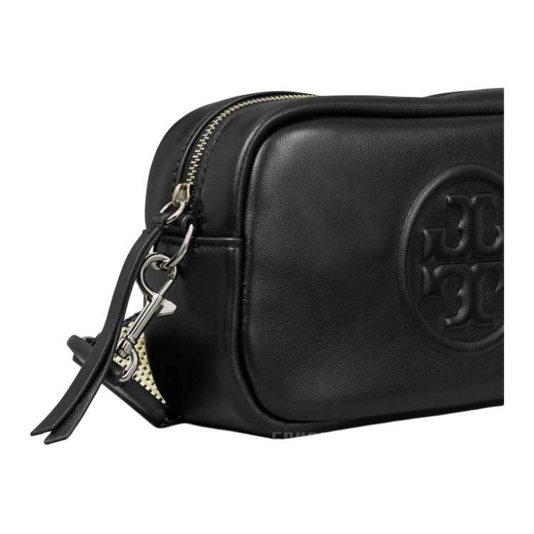 Tory Burch Miller Adjustable Detachable Shoulder Strap 3D Logo Lambskin Mini Crossbody Bag Women Crossbody Bag Black 176661-001