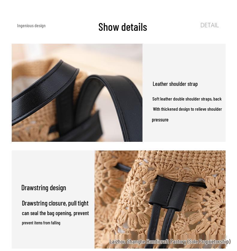 Stylish Minimalist Women's Commuter Backpack - Large Capacity, Versatile Hollowed-Out Straw Braided Design