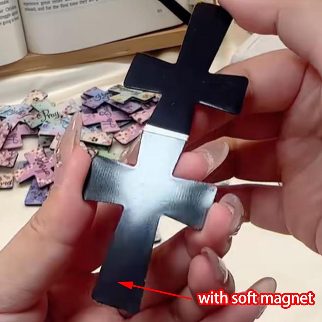 12/16/24 Pcs Christian Cross Magnetic Page Markers Religious Bible Verses Bookmarks Magnetic Page Clips for Women & Men