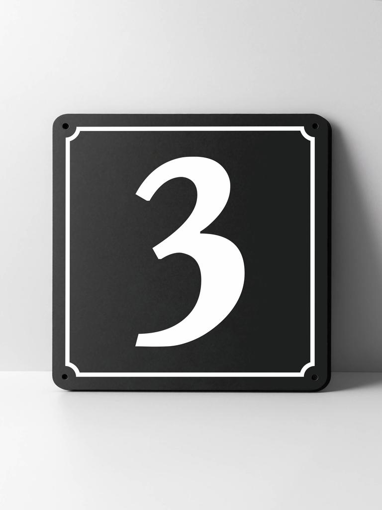 Metal House Number Sign, Black White Contrast, Outdoor Wall Decor for Home Street