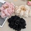 KOrean Pink Women Large Flower Hair Claw Clips For Women Elegant Back of The Hair Shark Clip ClampsTemperament Hair accessories