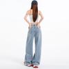 Spring Summer Premium Lyocell Tencel Relaxed Drape Wide Leg Saber Cut Floor Sweeping Denim Long Pants Female Casual Pants Oversize Denim Trousers
