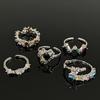 Farbe Voller Diamant Zirkon Dopamin Liebe Stapelbar Offener Ring Leichter Luxus Persönlichkeit Nischendesign Einfacher Ring Frau