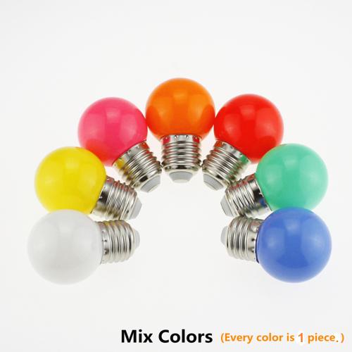 

7Pcs/Lot Colorful LED Bulb Lamp 1W E27 220V Wedding Christmas Decoration Lamp Bulb 7 Colors Bedroom Night Light Indoor Lighting 1w
