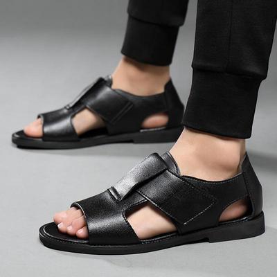 Große Herrensandalen Neu Offen Zehen Atmungsaktiv Rindsleder Lässige Hausschuhe Outdoor Strandschuhe Größe 47