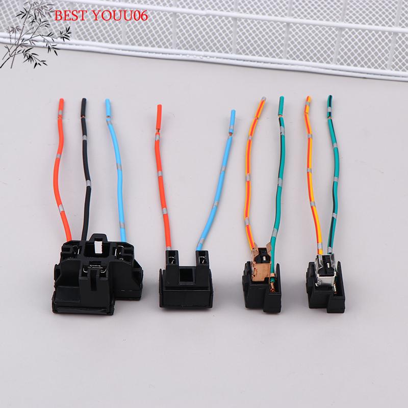 (YOUU06)2Pc Headlight Lamp Bulb Socket Wiring Harness Connector Plug Adapter Line For H1 H7 H4 Bulb Car Headlight Connection Plu