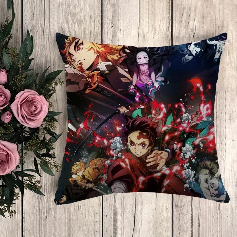 Pillow Demon Slayer Decorative Pillows for Sofa Pillowcase Decor  Cushion Cover X Car Decoration Pillowcases  Fall