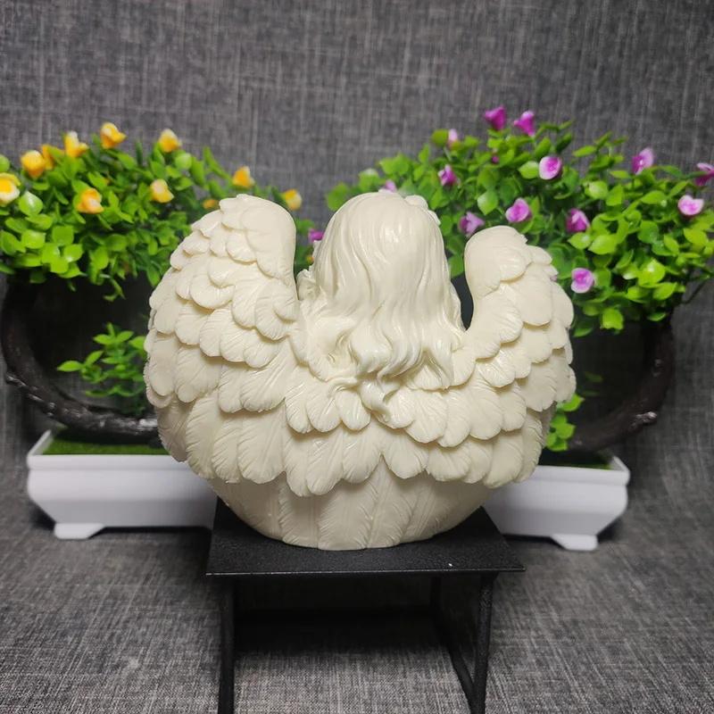 Angel Girl Character  Person Statue-  Cute Home Room Desktop Wedding Romantic Candlestick Decor Statue