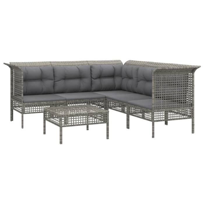 VidaXL Garden Lounge Set with Cushions 6 Pcs, Patio Furniture Set, Outdoor Furniture, Patio Sofa, Modern, 3187514