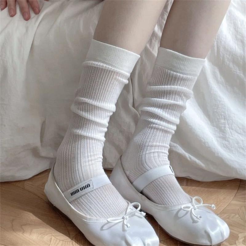1 Pair Japanese Sweet Knee Length Stockings for Ladies Girls Sweet The Calf Socks Knee Socks Summer Thin Loose Socks