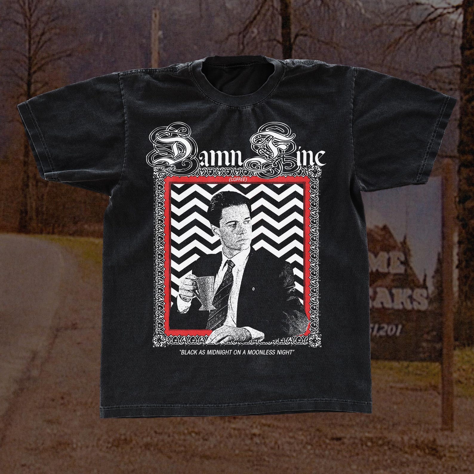 Twin Peaks show t-shirt, Damn Fine Coffee, Agent Dale Cooper, David Lynch, black Men’s Classic Tee Gildan 5000, streetwear top S