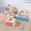 Montessori 4-in-1 Wooden Coin Box: Early Education Toy for Toddler Shape Matching, Sensory Training, and Intellectual Development.