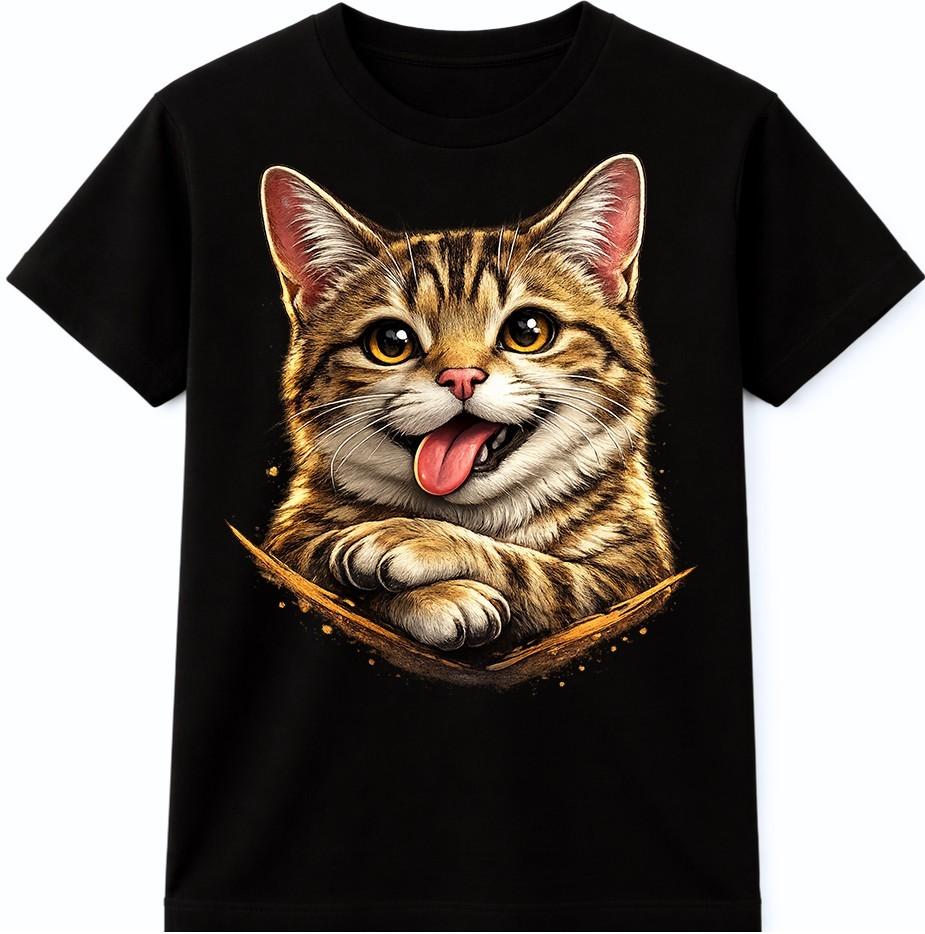 Tabby Cat T Shirt Cute Kitten Graphic Tee Pet Lover Animal Casual Top XL