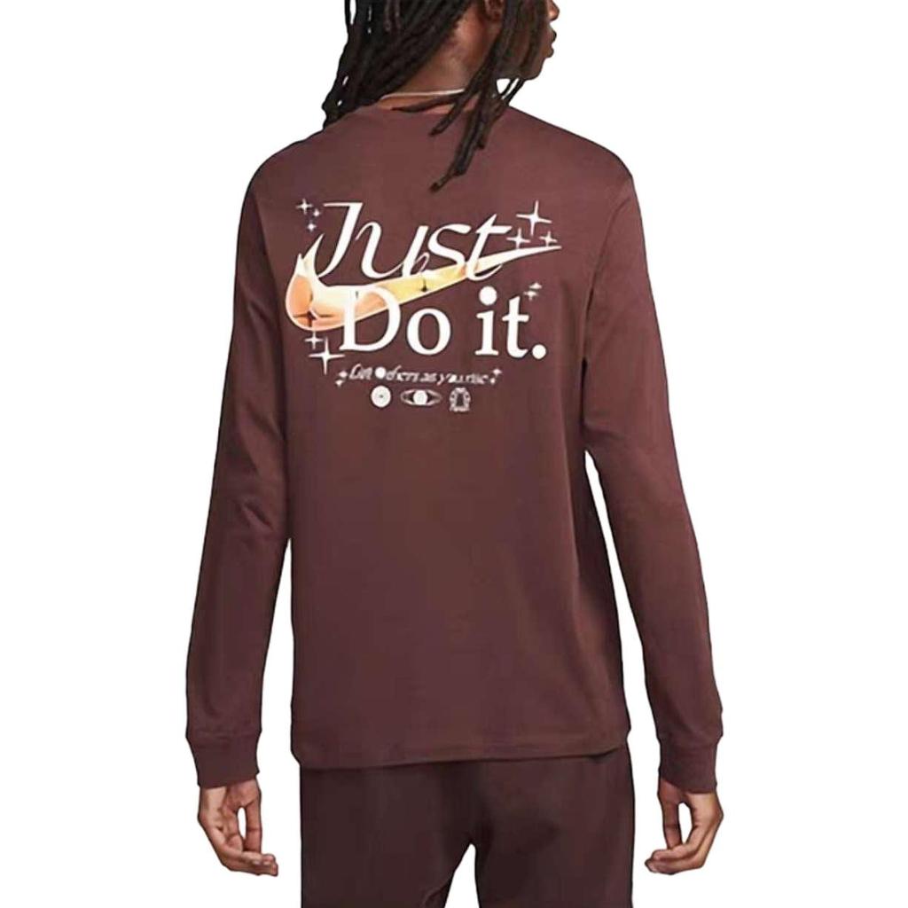 Nike T Shirts Men's Light Brown Crew Neck Moderate Straight Fit DZ2828-227