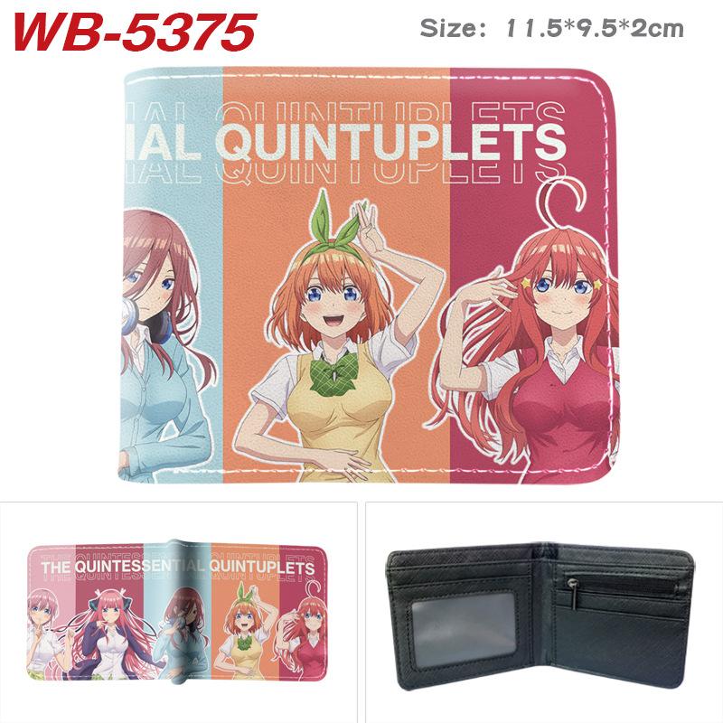 The Quintessential Quintuplets Anime Wallet Colorful Print Short Folded Coin Purse for Men Women