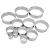 12pcs Portable Round Cookie Molds Mousse Cake Ring Mould Stainless Steel Baking Accessories