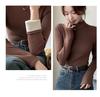Women's Modal Velvet Half-High Collar Long-Sleeved Slim Warm Bottoming Shirt for Autumn and Winter