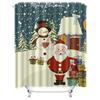 TU Christmas Shower Curtain Santa Claus Holiday Festive Winter Pattern Bathroom Decor Waterproof Holiday Gift Home Decor Festive