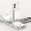 Universal Magnetic Phone Card Holder: Transparent Detachable Sleeve for Apple 17PM