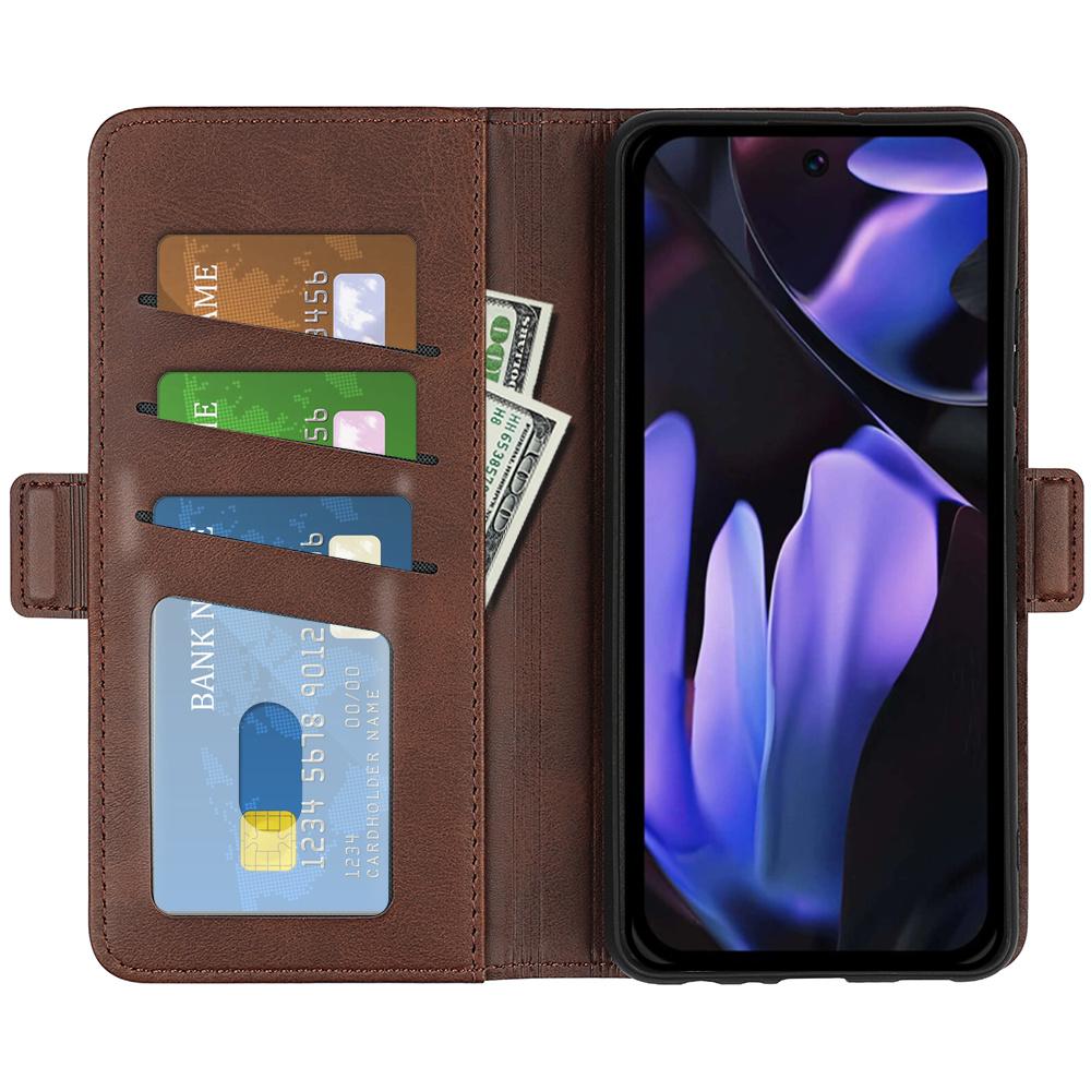 

For Google Pixel 9a Stand Case Calf Texture Leather Wallet Phone Cover Blue