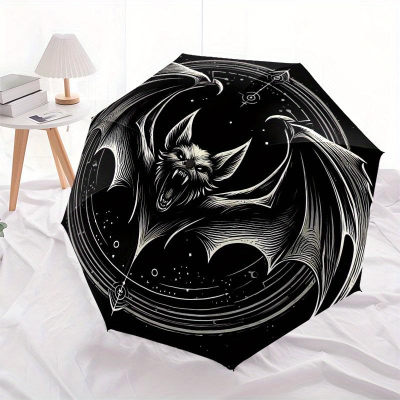 1pc Bat Symbol Tattoo Design Umbrella with Plastic Handle,Suitable for All Seasons Home Travel Outdoor UmbrellaB1885
