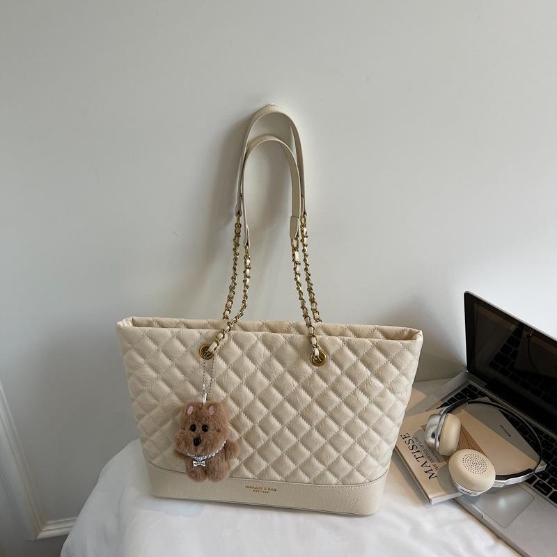 Sac grande capacité, Sac à bandoulière rétro, Sac fourre-tout de ville à chaîne en forme de losange