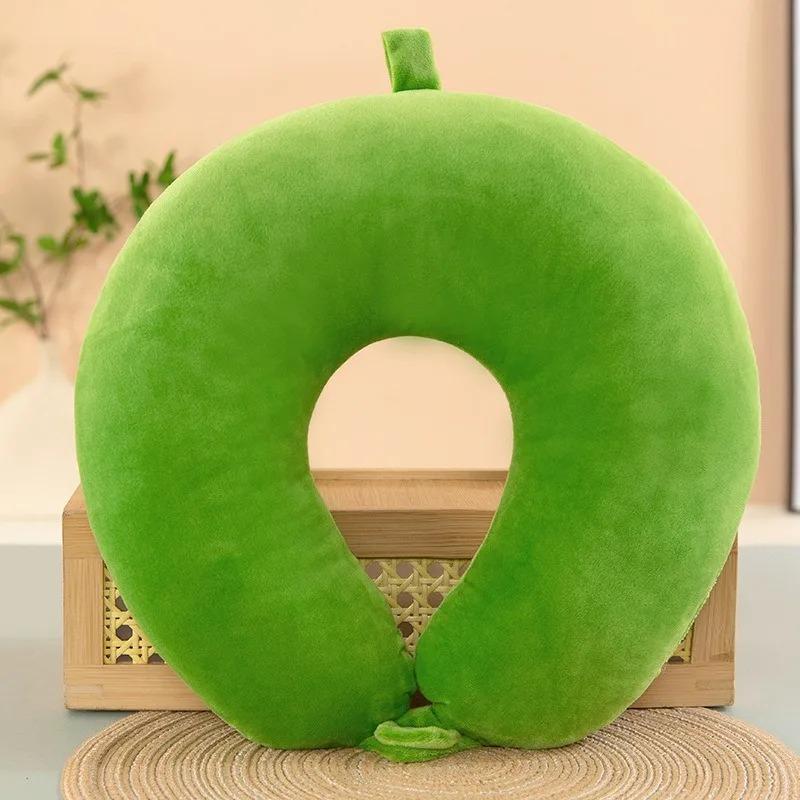New In Minimalist Plush U-shaped Pillow Neck Airplane Pillow Traveling Car Home Office Neck Flight Pillow Snap Strap Soft Cover