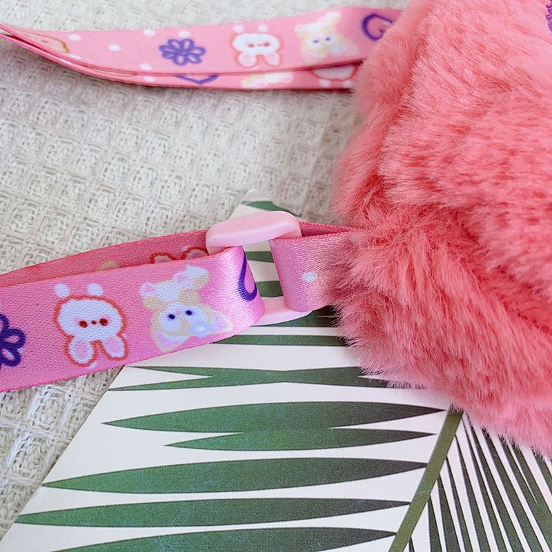 New cartoon plush satchel love sweet and cute change bag, girl heart shoulder messenger bag