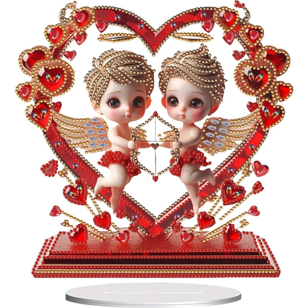 2D Flat DIY Diamond Painting Desktop Ornaments Kit Double-Sided Diamond Painting Desktop Decorations Bedroom Table Decoration