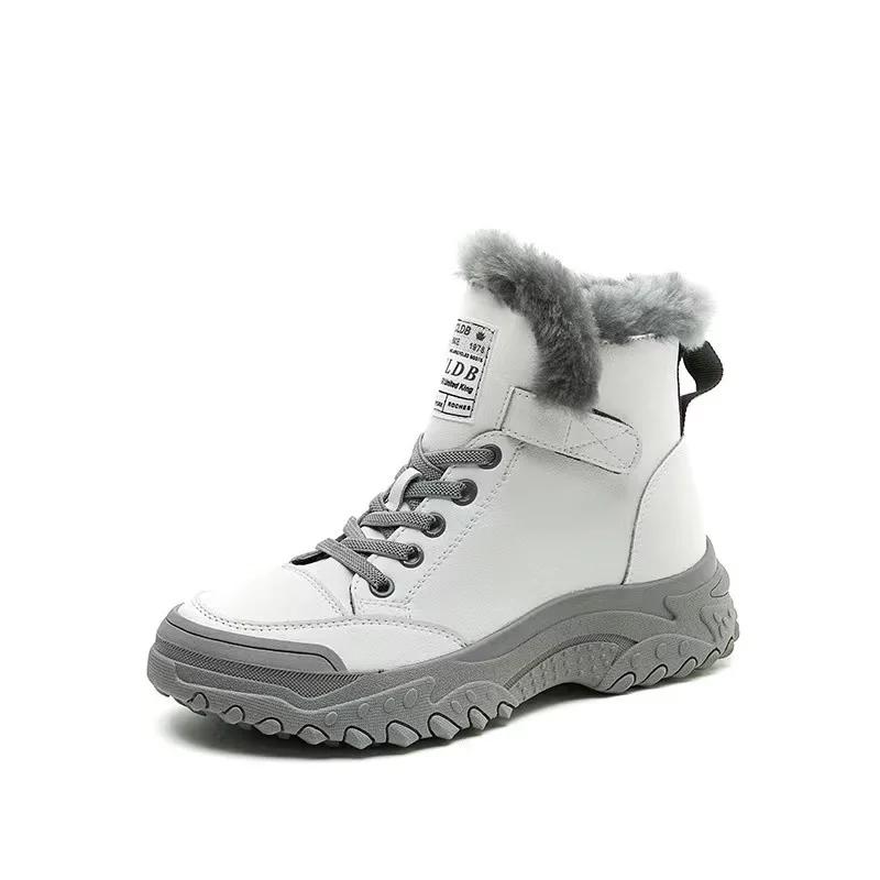 

Мода 4,5 см Плюшевые Осенние Ботильоны на Танкетке Резиновые Большой Размер Толстая Подошва Обувь Коровья Натуральная Кожа Ботильоны Женские Весенние Сапоги до Колена Зимние 35 серый