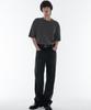 Loose Straight Denim Pants [Washed Black]