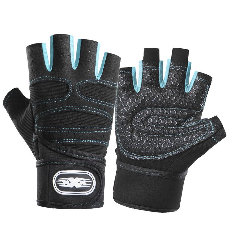 Fitness gloves Weightlifting half-finger gloves Men's outdoor sports Men's and women's long wrist guards Anti-skid equipment Dumbbell training