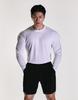 Rvd Travelwear Ribbed Wide Shoulder Muscle Fit Long Sleeve Tee (White)