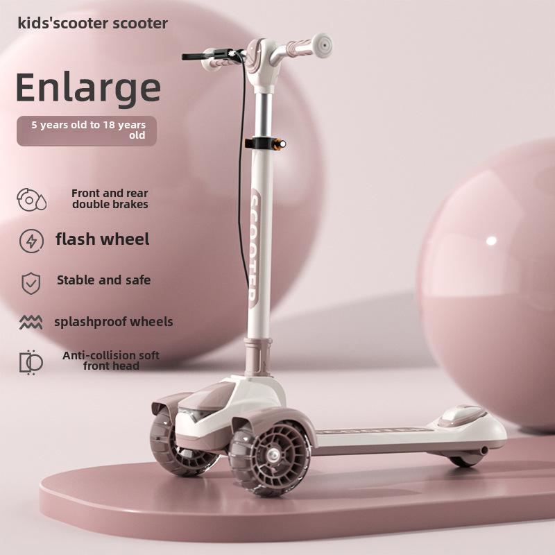 Flashing Three-Wheeled Foldable Kids Scooter for Teens
