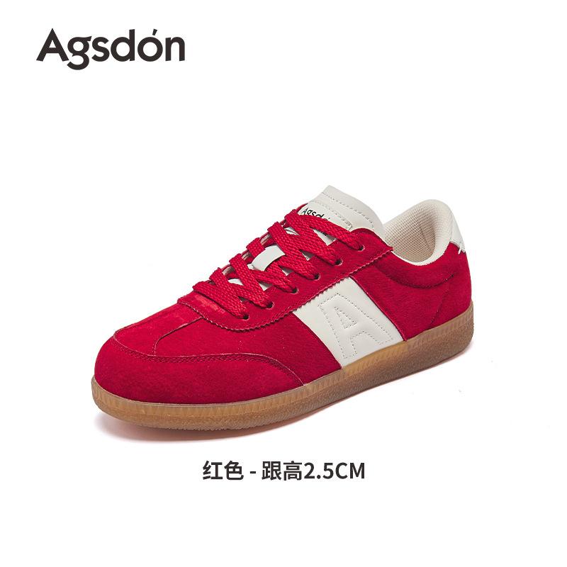 Red Dexun shoes, new summer platform flat-soled Forrest Gump retro sports shoes 35