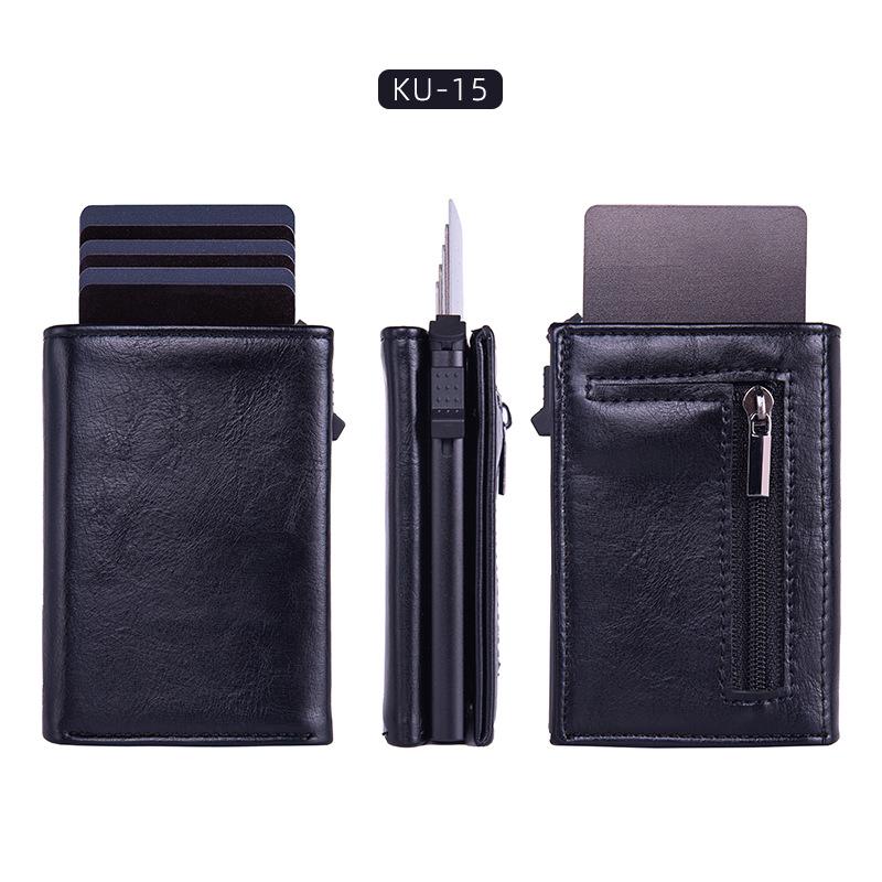Men's RFID Aluminum Pop-Up Card Holder Wallet with Multi-Card Slots