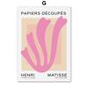 Nordic Abstract Wall Art Canvas  Pink Matisse Picasso Coral Bauhaus Design Poster for Living Room Decor Modern Home Decor Print