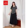 IEF Women's Plus Size 2026 Summer Korean Style Casual Two-Piece Long Dress Set