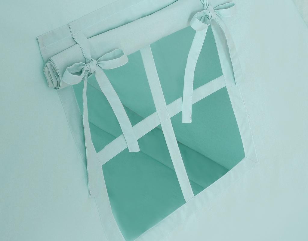 Tipi tent for children + feather pendants - light mint