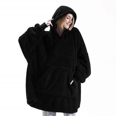 Herbst Winter Komfort Locker Doppelseitiger Samt Hoodie Verdickte Tragbare Decke Neue Hauskleidung