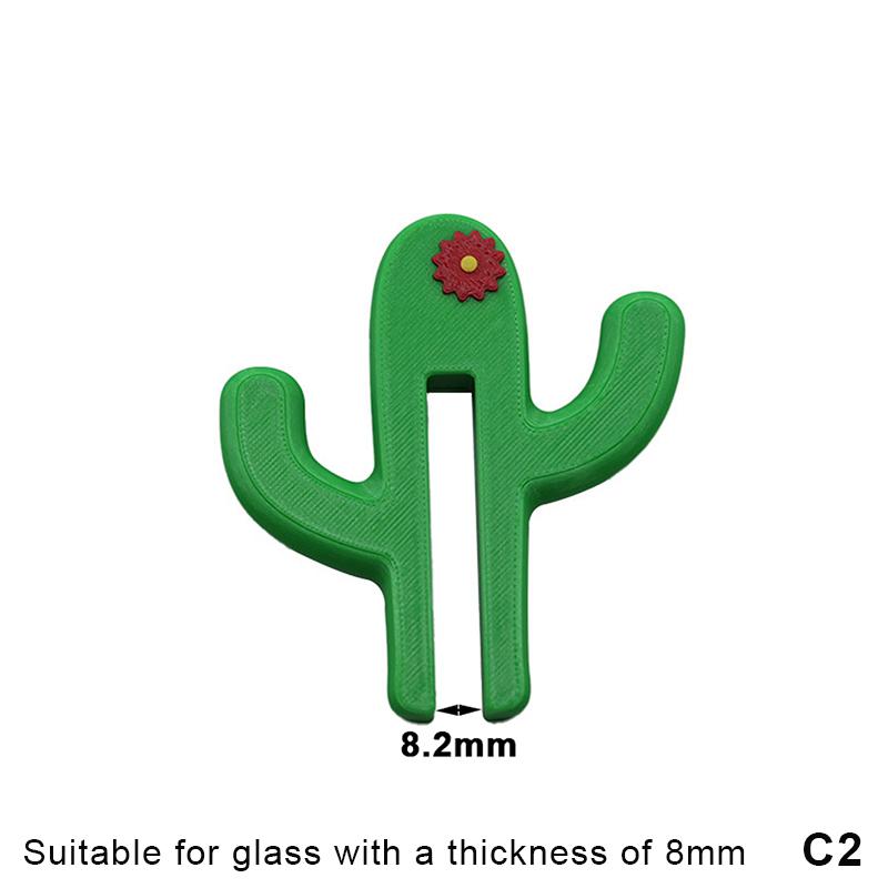 Cactus-Shaped Bathroom Glass Door Hooks Suitable For 8mm/6mm Doors Bathroom Door Clamp Hook For Towels, Washcloths, Clothing