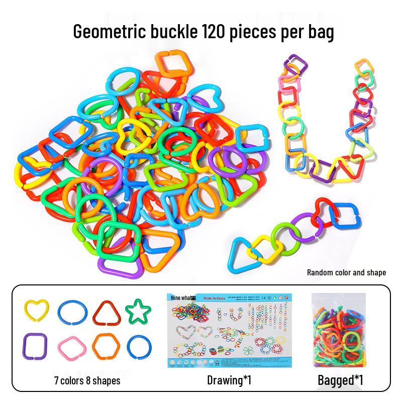 Geometric Ring Buckle Chain Building Block Necklace Toy for Kids - Educational and Developmental