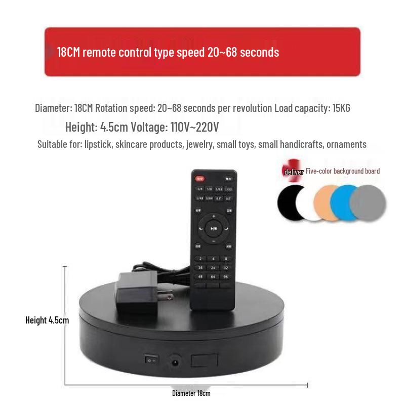 Electric Rotating Display Stand with Remote Control for Photography & Live Streaming