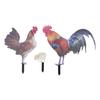 3pcs Rooster Hen Chick Ground Plug Multipurpose Stereoscopic Simulation Colorful Chicken Garden Stak