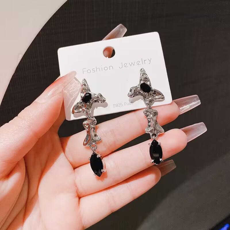 925 Silver Needle Geometric Pearl Earrings For Women Fashion Earrings Flowing Tassel Earrings Elegant Jewelry