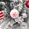 46Pcs Christmas Tree Ornaments Set Red Green White Snowflake Candy Cane Painted Baubles Holiday Home Decor