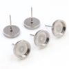 ( Never Fade ) 6 8 10 12mm 10pcs/lot Thicken Stainless Steel Earring Studs,Earrings Blank/Base,Fit 6 8 10 12mm Glass Cabochons