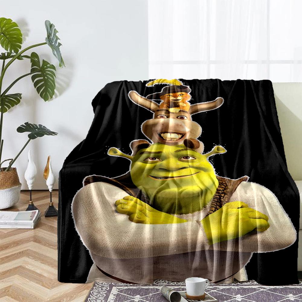 Coperta Stampata a Tema Shrek - Perfetta per Divano, Letto, Viaggio e Uso all'Aperto | Lavabile in Lavatrice, Accogliente e Durevole.